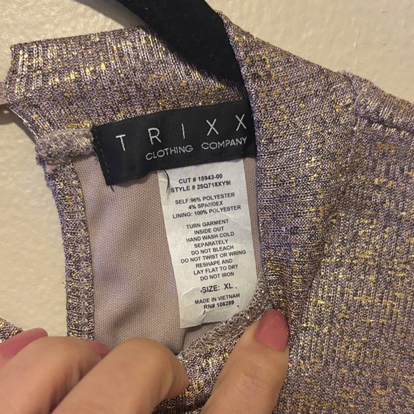 Trixxi Gold Metallic Mini Dress - Picture 3 of 4